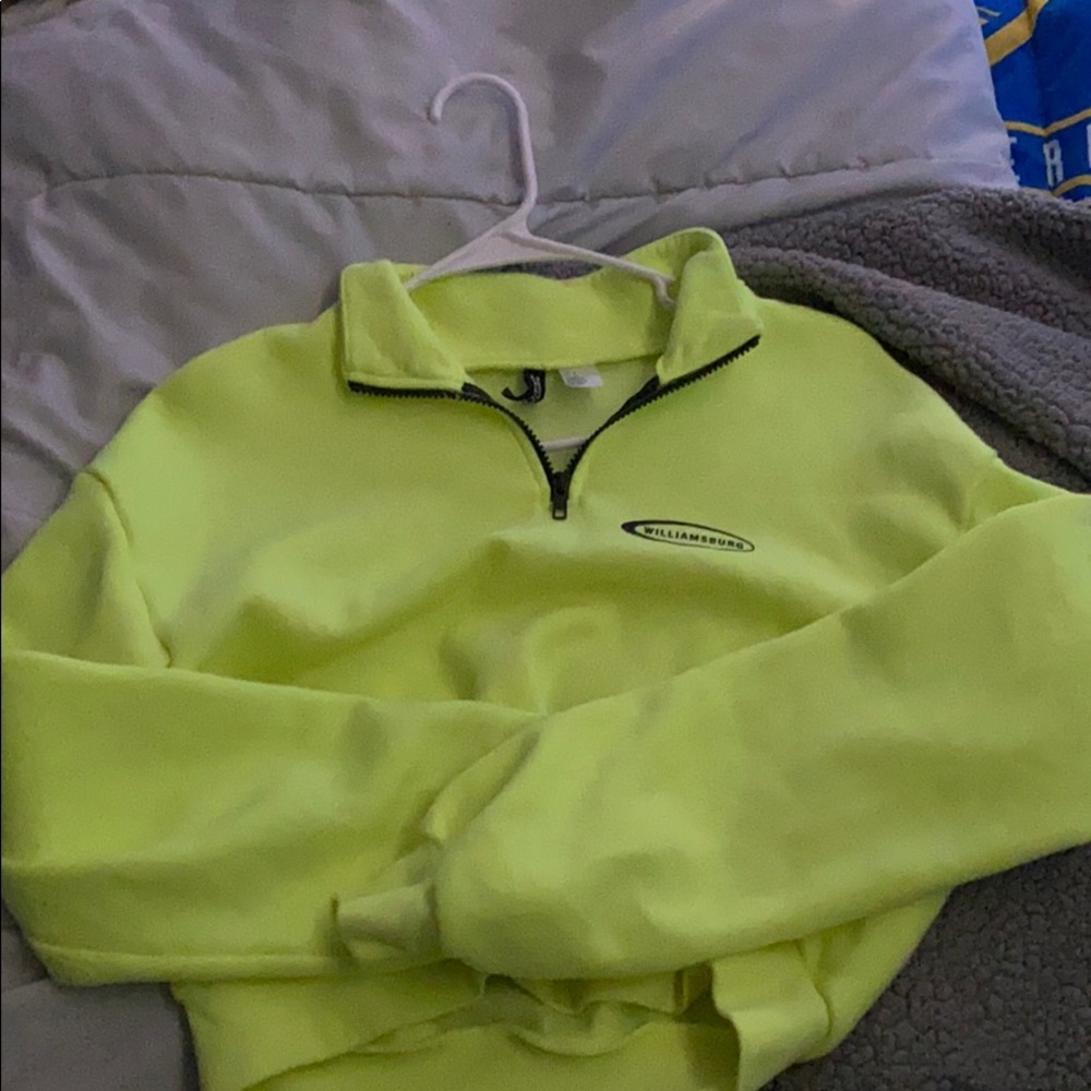 Lime green cropped sweater